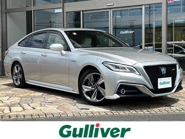 トヨタ クラウン ハイブリッド RS アドバンス 静岡県 2018(平30)年 8.2万km プレシャスシルバー 純正メモリナビ/・CD/・Bluetooth/・フルセグTV/・USB/主要装備/・サンルーフ/・トヨタセーフティーセンス第2世代/・BSM/・パーキングアシスト/・レーダークルコン/・全方位カメラ/・コーナーセンサー/・オートホールド/・HUD/・デジタルインナーミラー/・パドルシフト/・ハンドルヒーター/・シートヒーター/・エアシート/・パワーシート/・オートハイビーム/・純正フロアマット