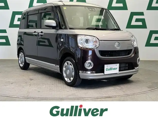 ダイハツ ムーヴ キャンバス G メイクアップ リミテッド　SAⅢ 鹿児島県 2020(令2)年 1.8万km スムースグレーマイカメタリック/プラムブラウンクリスタルマイカ 2トーン 純正SDナビ/（AM.FM.CD.DVD.Bluetooth.TV）/パノラミックビューモニター/両側パワースライドドア/社外ETC/スマートキー/スマートアシストIII/・衝突回避支援ブレーキ/・車線逸脱警報/・誤発進抑制制御、/・先行車発進お知らせ/・オートハイビーム/純正フロアマット/前方ドラレコ/ステアリングリモコン/LEDヘッドライト/ベンチシート