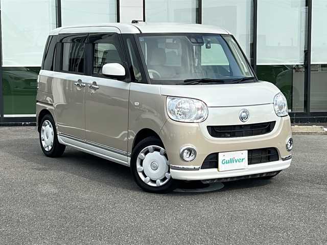 ダイハツ ムーヴ キャンバス X メイクアップ リミテッド SAⅢ 岐阜県 2019(令1)年 4.3万km パールホワイトⅢ/ナチュラルベージュマイカメタリック 2トーン 登録時走行距離42263km/７インチＳＤナビ　/全方位カメラ　/バックカメラ　/プッシュスタート　/アイドリングストップ　/前後コーナーセンサー　/社外ドライブレコーダー　/社外フロアマット/ＬＥＤライト　/オートライト　/オートマチックハイビーム　/ドアバイザー/レーンキープアシスト/スマートキー/スペアキー/ワンセグTV/パワーステアリング/パワーウィンドウ/横滑り防止装置/衝突被害軽減システム