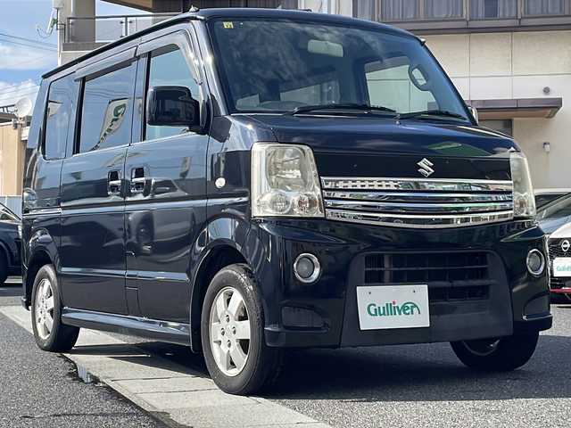 スズキ エブリィ ワゴン PZターボ 岡山県 2010(平22)年 10.6万km ブルーイッシュブラックパール3 登録時走行距離105545km/CDオーディオ/AUX/片側パワースライドドア/ETC/S+Rエアロ/リモコンキー/ドアバイザー/フォグランプ/純正13インチアルミホイール/USB入力端子