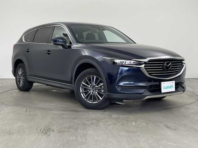 マツダ ＣＸ－８ 25S 兵庫県 2019(平31)年 4万km ディープクリスタルブルーマイカ ・純正SDナビ（フルセグ・DVD・CD・AUX・BT）/・ETC/・全方位カメラ/・車間認知支援システム/・スマートブレーキサポート/・スマートシティブレーキサポート/・ブラインドスポットモニター/・車線逸脱警報システム/・ドライバーアテンションアラート/・パーキングセンサー/・ハイビームコントロールシステム/・レーダークルーズコントロール/・LEDライト/・オートホールド/・オートワイパー/・左右独立エアコン/・MTモード付AT/・アイドリングストップ/・革巻きステアリング/・後席エアコン/・純正アルミホイール/・純正フロアマット/・ウインカーミラー/・スマートキー/・プッシュスタート/・W＋サイドエアバック