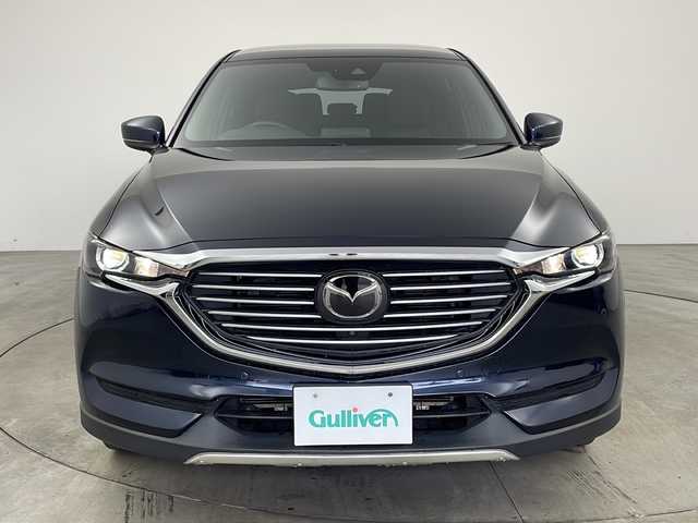 マツダ ＣＸ－８ 25S 兵庫県 2019(平31)年 4万km ディープクリスタルブルーマイカ ・純正SDナビ（フルセグ・DVD・CD・AUX・BT）/・ETC/・全方位カメラ/・車間認知支援システム/・スマートブレーキサポート/・スマートシティブレーキサポート/・ブラインドスポットモニター/・車線逸脱警報システム/・ドライバーアテンションアラート/・パーキングセンサー/・ハイビームコントロールシステム/・レーダークルーズコントロール/・LEDライト/・オートホールド/・オートワイパー/・左右独立エアコン/・MTモード付AT/・アイドリングストップ/・革巻きステアリング/・後席エアコン/・純正アルミホイール/・純正フロアマット/・ウインカーミラー/・スマートキー/・プッシュスタート/・W＋サイドエアバック