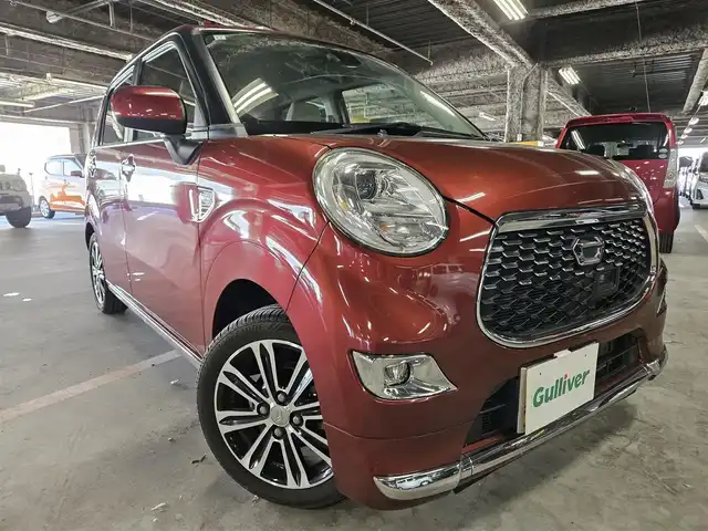 ダイハツ キャスト スタイル G SAⅡ 宮崎県 2015(平27)年 6.9万km ファイアークォーツレッドM 純正ナビ/フルセグTV/バックカメラ/ビルトインETC/コーナーセンサー/スマートアシスト2/・衝突回避支援ブレーキ/・衝突警報/・車線逸脱警報/・前後誤発進抑制制御/・先行車発進お知らせ/LEDヘッドランプ/オートライト/オートエアコン/革巻きステアリング/ステアリングスイッチ/スエード調ファブリックシート/純正15インチアルミホイール/スマートキー/エンジンプッシュスタート/禁煙車