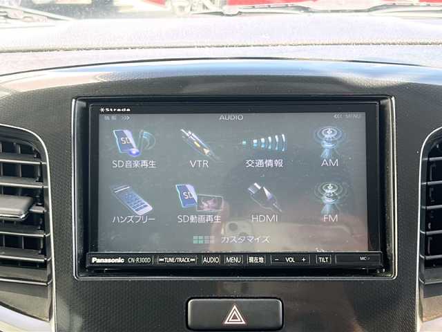 スズキ ワゴンＲ スティングレー T 山形県 2014(平26)年 8.7万km ブルーイッシュブラックパール3 社外ナビ/（CD/DVD/SD）/フルセグTV/パドルシフト/ステアリングスイッチ/アイドリングストップ/プッシュスタート/スマートキー/スペアキー1本/電動格納ミラー/オートライト/フォグランプ/社外アルミホイール/保証書/取扱説明書