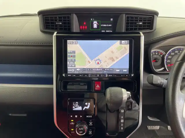 ダイハツ トール カスタムG ターボ SAⅢ 鹿児島県 2019(平31)年 5.7万km ブラックマイカメタリック 社外9型ナビ/（BT/フルセグ/DISC/ラジオ）/バックカメラ/全方位カメラ/ドライブレコーダー/D/N席シートヒーター/前後コーナーセンサー/ドアバイザー/両側電動スライドドア/ETC/クルーズコントロール/ターボ/スペアキー/スマートキー/アイドリングストップ/純正フロアマット/新車時保証書/取扱説明書