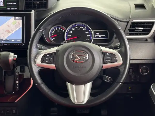 ダイハツ トール カスタムG ターボ SAⅢ 鹿児島県 2019(平31)年 5.7万km ブラックマイカメタリック 社外9型ナビ/（BT/フルセグ/DISC/ラジオ）/バックカメラ/全方位カメラ/ドライブレコーダー/D/N席シートヒーター/前後コーナーセンサー/ドアバイザー/両側電動スライドドア/ETC/クルーズコントロール/ターボ/スペアキー/スマートキー/アイドリングストップ/純正フロアマット/新車時保証書/取扱説明書
