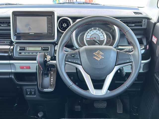 スズキ スペーシア カスタム HYBRID XS 鳥取県 2018(平30)年 4.2万km ピュアホワイトP 4WD/デュアルブレーキサポート/レーンキープアシスト/コーナーセンサー/社外SDナビ/フルセグ/バックカメラ/ドライブレコーダー/シートヒーター/両側パワースライドドア