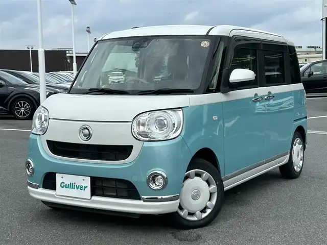 ダイハツ ムーヴ キャンバス G メイクアップ VS SAⅢ 奈良県 2021(令3)年 1.9万km パールホワイトⅢ/ファインミントメタリック 2トーン 純正ナビ（NMZK-W71D）/（フルセグ／ＢＴ／ＣＤ／ＤＶＤ）/パノラミックビューモニター/衝突軽減システム/コーナーセンサー（後ろ）/レーンキープアシスト/両側パワースライドドア/運転席シートヒーター/前方ドライブレコーダー/ETC/保証書/取り扱い説明書/スペアキーX1