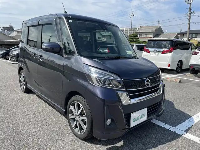 日産 デイズ ルークス HWS X Vセレクション 茨城県 2019(平31)年 4.3万km プレミアムパープルP 純正SＤナビゲーション/・地デジＴＶ/・FM/AMラジオ/・CD/DVD/・Bluetooth/アラウンドビューモニター/アイドリングストップ/インテリジェントエマージェンシーブレーキ/踏み間違い防止アシスト/LDW【車線逸脱警報】/VDC/両側パワースライドドア/LEDヘッドランプ/ハイビームアシスト/オートライト/ドライブレコーダー/ETC/純正１５インチアルミホイール/SRSエアバック【運転席/助手席/サイド】/ABS/インテリジェントキー/プッシュエンジンスタート/保証書/取扱説明書/スペアキー１本