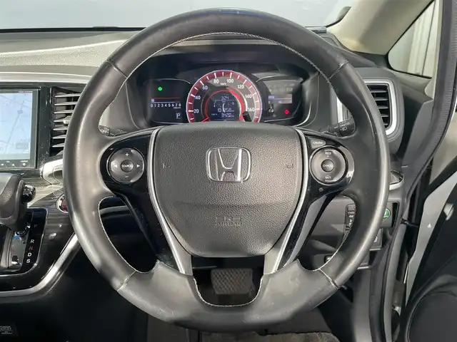 ホンダ オデッセイ アブソルート 岐阜県 2014(平26)年 10.2万km ホワイトオーキッドパール 純正SDナビ/-BT/CD/DVD/フルセグTV/両側パワースライドドア/アイドリングストップ/ドライブレコーダー/クルーズコントロール/バックカメラ/LEDヘッドライト/ステアリングスイッチ/ハーフレザーシート/スマートキー2本/ETC/取扱説明書/保証書