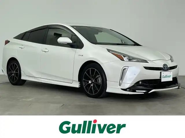 トヨタ プリウス S ツーリングセレクション 大分県 2019(平31)年 7.1万km ホワイトパールクリスタルシャイン TRDエアロ/アルパイン9インチナビ/アルパインデジタルインナーミラー（ドラレコ付き）/社外アルミホイル17インチ/クルーズコントロール/コーナーセンサー/バックカメラ/オートライト/オートマチックハイビーム/革巻ステアリング/ETC