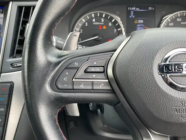 日産 スカイライン 400R 宮崎県 2020(令2)年 9.6万km ブリリアントホワイトパール 純正ナビ/(AM.FM.Bluetooth.DVD.CD)/フルセグTV/アラウンドビューカメラ/ETC/ドライブレコーダー/パドルシフト/レーダークルーズコントロール/プロパイロット/オートライト/パワーシート/オットマン/シートヒーター/スマートキー/スペアキー