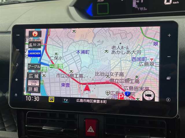 ダイハツ タント カスタム RS 広島県 2021(令3)年 0.8万km ブラックマイカメタリック ワンオーナー/純正９インチSDナビ/地デジ/全方位モニター/スマートアシスト/アダプティブクルーズコントロール/両側パワースライドドア/ハーフレザーシート/シートヒーター/LEDヘッドランプ/オートライト/LEDフロントフォグランプ/キーフリーシステム/スペアキー×１/ビルトインETC/社外１５インチアルミ/純正積み込み/新車時整備手帳/　　【保証書】/取扱説明書