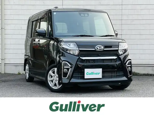 ダイハツ タント カスタム RS 大分県 2021(令3)年 0.9万km ブラックマイカメタリック ワンオーナー/純正SDナビ(NSZN-Y71DS)/【フルセグTV/Bluetooth/DVD/CD/SD/ラジオ】/外部端子接続：USB/純正前後録画ドライブレコーダー/全方位モニター/スマートアシスト/アダプティブクルーズコントロール/両側パワースライドドア/ハーフレザーシート/DN席シートヒーター/LEDヘッドランプ/オートライト/LEDフロントフォグランプ/キーフリーシステム/スマートキー2本/ビルトインETC/社外15インチアルミ/純正AW＋タイヤ積み込み/保証書/取扱説明書