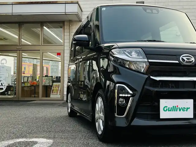 ダイハツ タント カスタム RS 大分県 2021(令3)年 0.9万km ブラックマイカメタリック ワンオーナー/純正SDナビ(NSZN-Y71DS)/【フルセグTV/Bluetooth/DVD/CD/SD/ラジオ】/外部端子接続：USB/純正前後録画ドライブレコーダー/全方位モニター/スマートアシスト/アダプティブクルーズコントロール/両側パワースライドドア/ハーフレザーシート/DN席シートヒーター/LEDヘッドランプ/オートライト/LEDフロントフォグランプ/キーフリーシステム/スマートキー2本/ビルトインETC/社外15インチアルミ/純正AW＋タイヤ積み込み/保証書/取扱説明書