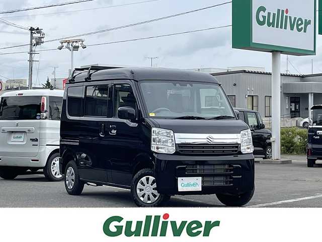 スズキ エブリイ JOIN 青森県 2023(令5)年 0.1千km ブルーイッシュブラックパール3 パートタイム４WD/CD/FM/AM/M’sキャンパー製キャンピングキット/左右サイドシェルフ/オーバーヘッドシェルフ/床下収納ベッドキット/リクライニング可能ベッドマット/シンク/電動蛇口/給水/排水タンク/室内コンセント/左右はね上げ式テーブル/ソーラーパネル/車外テーブル/Jackery製ポータブル電源/外部電源入力システム/通常時、リヤシート使用可能/デュアルカメラブレーキサポート/レーンキープ/横滑り防止装置/オートライト