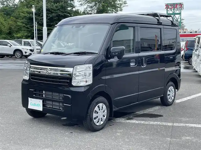 スズキ エブリイ JOIN 青森県 2023(令5)年 0.1千km ブルーイッシュブラックパール3 パートタイム４WD/CD/FM/AM/M’sキャンパー製キャンピングキット/左右サイドシェルフ/オーバーヘッドシェルフ/床下収納ベッドキット/リクライニング可能ベッドマット/シンク/電動蛇口/給水/排水タンク/室内コンセント/左右はね上げ式テーブル/ソーラーパネル/車外テーブル/Jackery製ポータブル電源/外部電源入力システム/通常時、リヤシート使用可能/デュアルカメラブレーキサポート/レーンキープ/横滑り防止装置/オートライト