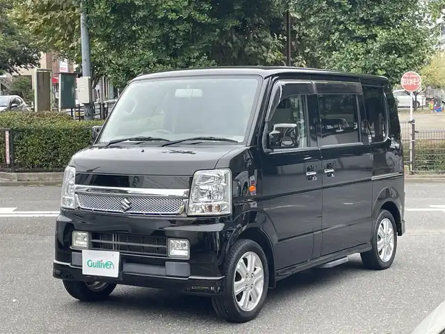 スズキ エブリィ ワゴン PZターボ スペシャル 神奈川県 2008(平20)年 6.4万km ブルーイッシュブラックパール3 ワンオーナー/ターボ車/両側パワースライドドア/電動オートステップ/社外HDDナビ/リモコンキー/ETC/純正14インチアルミ