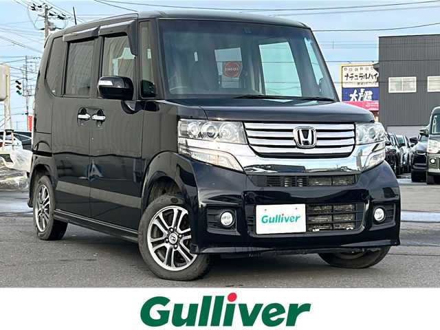 ホンダ Ｎ ＢＯＸ カスタム G Lパッケージ 道北・旭川 2013(平25)年 7.4万km プレミアムゴールドパープルパール /4WD//禁煙車//純正オーディオ//CD/AUX//エンジンスターター//片側電動ドア//横滑り防止//オートライト//HIDヘッドライト//フォグライト//プッシュスタート//スマートキー//純正フロアマット//モデューロAW夏タイヤ積込