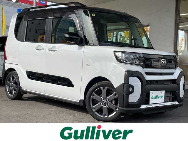 ダイハツ タント ファンクロスターボ 岐阜県 2023(令5)年 2.8万km ブラックマイカメタリック/シャイニングホワイトパール /ワンオーナー//純正10インチナビ/(フルセグTV/Bluetooth/CD/DVD)//ブラインドスポットモニター//パノラミックビューモニター//助手席アシストグリップ//両側パワースライドドア//前席シートヒーター//スマートアシスト/(衝突警報機能)/(車線逸脱警報機能)/(ふらつき警報)/(レーンキープコントロール)//ドライブレコーダー//ビルトインＥＴＣ//純正15インチAW//純正フロアマット//純正ドアバイザー//スペアキー