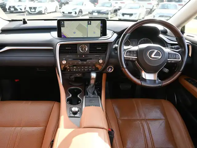 レクサス ＲＸ 450h バージョンL 千葉県 2020(令2)年 4.6万km ディープブルーマイカ Lexus Safety System+/・プリクラッシュセーフティ/・レーンディパーチャーアラート/・オートハイビーム/・レーダークルーズコントロール/・ブラインドスポットモニター/パワーバックドア/ブラウンレザーシート/前席パワーシート/エアシート/シートヒーター/リア電動リクライニングシート/ヘッドアップディスプレイ/純正SDナビ/地デジTV/【DVD/CD再生機能　Bluetooth接続】/パノラミックビューモニター/ドライブレコーダー/革巻きステアリング/ステアリングスイッチ/ステアリングヒーター/ETC（2.0）/LEDヘッドライト/フォグライト/ウインカーミラー/クリアランスソナー/純正20インチアルミホイル/サイド/カーテンエアバッグ/スマートキー