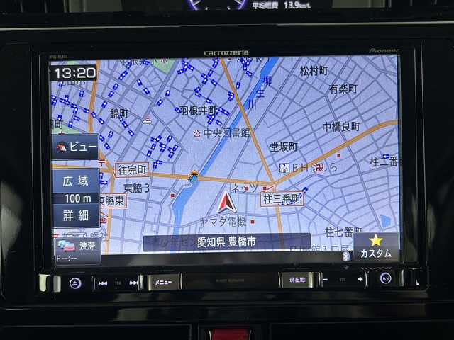 トヨタ タンク カスタムG S 愛知県 2018(平30)年 1.1万km ファインブルーマイカメタリック/シルバー2トーン 禁煙車/８インチナビ（AVIC-RL801）/(フルセグ/Bluetooth/AM/FM)/バックカメラ/衝突軽減ブレーキ/ETＣ/ドライブレコーダー/両側パワースライドドア/アイドリングストップ/クルーズコントロール/スマートキー/プッシュスタート/純正アルミホイール/純正フロアマット
