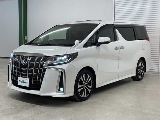 トヨタ アルファード S Cパッケージ 熊本県 2020(令2)年 8.9万km ホワイトパールクリスタルシャイン 純正メモリナビ（ＣＤ/ＤＶＤ/ＢＴ/ラジオ/フルセグ）/サンルーフ/フリップダウンモニター/バックカメラ/ドライブレコーダー/ＥＴＣ/両側パワースライドドア/Ｄ・Ｎ席パワーシート/Ｄ席メモリーシート/Ｄ・Ｎ席シートヒーター・エアシート/パワーバックドア/レーダークルーズコントロール/レーンキープ/衝突軽減システム/横滑り防止装置/前後コーナーセンサー/ステアリングヒーター/ステアリングスイッチ/オートハイビーム/オートライト/フォグランプ/電動パーキングブレーキ（オートホールド付き）/純正フロアマット/ドアバイザー/純正18インチＡＷ/プッシュスタート/スマートキー