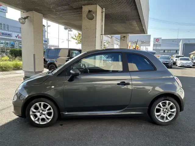 フィアット ５００Ｓ ツインエア 宮城県 2013(平25)年 12.3万km ガンＭ ・純正オーディオ/（FM/AM/CD)/・アイドリングストップ/（スタートストップ機能）/・ハーフレザーシート/・革ステアリング/・ステアリングスイッチ/・フロントフォグランプ/・リアフォグランプ/・ETC/・ISOFIX/・社外15インチアルミホイール（冬）/・純正15インチアルミホイール付き（夏）/・フロアマット/・Wエアバッグ+サイドエアバッグ/ABS/・取扱説明書