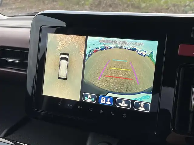 スズキ スペーシア カスタム HYBRID XS 新潟県 2024(令6)年 2万km ブルーイッシュブラックパール3 4WD/純正メモリナビ/BT/フルセグテレビ/全方位カメラ/衝突被害軽減ブレーキ/レーンキープアシスト/レーダークルーズコントロール/両側パワースライドドア/半革シート/シートヒーター /ステアリングヒーター/ステアリングスイッチ/コーナーセンサー/スマートキー/プッシュスタート/LEDヘッドライト/オートライト/オートハイビーム/フォグランプ/純正15インチアルミホイール