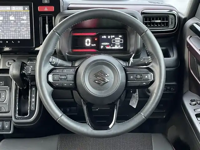 スズキ スペーシア カスタム HYBRID XS 新潟県 2024(令6)年 2万km ブルーイッシュブラックパール3 4WD/純正メモリナビ/BT/フルセグテレビ/全方位カメラ/衝突被害軽減ブレーキ/レーンキープアシスト/レーダークルーズコントロール/両側パワースライドドア/半革シート/シートヒーター /ステアリングヒーター/ステアリングスイッチ/コーナーセンサー/スマートキー/プッシュスタート/LEDヘッドライト/オートライト/オートハイビーム/フォグランプ/純正15インチアルミホイール