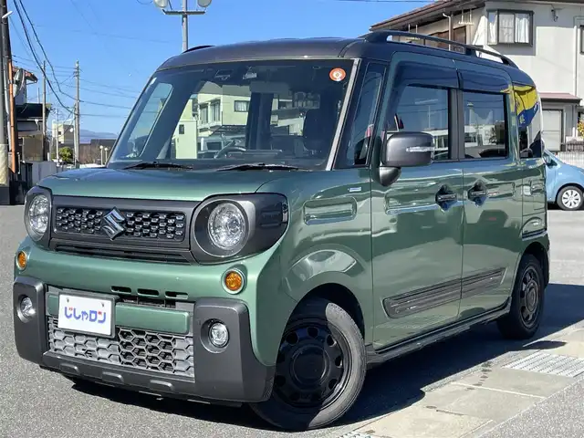 スズキ スペーシア ギア 山梨県 2019(令1)年 10.8万km ツールグリーンパールメタリック/ガンメタリック2トーンルーフ (株)IDOMが運営する【じしゃロン甲府店】の自社ローン専用車両になります。/こちらは現金またはオートローンご利用時の価格です。自社ローンご希望の方は別途その旨お申付け下さい/純正8インチメモリーナビ/（フルセグTV・DVD・CD・SD・BTオーディオ）/バックカメラ/両側パワースライドドア/ETC/スマートキー/前席シートヒーター/LEDヘッドライト/フォグランプ/オートライト/新車時保証書/取扱説明書