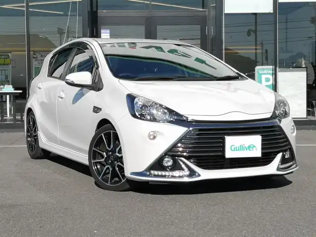 トヨタ アクア G G’s 茨城県 2017(平29)年 8.2万km ホワイトパールクリスタルシャイン カロッツェリア８インチナビ/バックカメラ/クルーズコントロール/nanoe/パワーシート/両側シートヒーター/前後ドラレコ/ETC/プッシュスタート/スマートキー/スペアキー×２