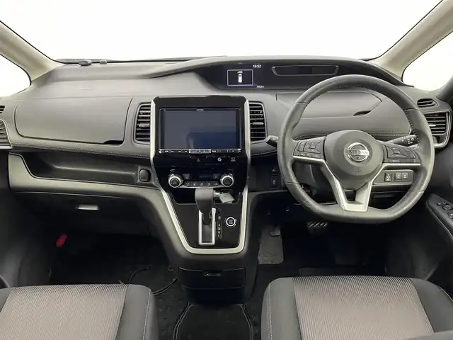 日産 セレナ ハイウェイスター 熊本県 2017(平29)年 7.4万km ダイヤモンドブラック ワンオーナー/禁煙車　/アルパインナビ（ＣＤ・ＤＶＤ・フルセグ・ＢＴ・ＳＤ）/全周囲カメラ　/純正前方ドライブレコーダー　/アルパイン後席モニター　/ビルトインＥＴＣ　/両側パワースライドドア　/クルーズコントロール/前後クリアランスソナー/衝突軽減ブレーキ/横滑り防止/アイドリングストップ/純正フロアマット/純正１６インチAW/オートライト/LEDヘッドライト/フォグライト/スマートキー/プッシュスタート/スペアキー1本/保証書/取扱説明書