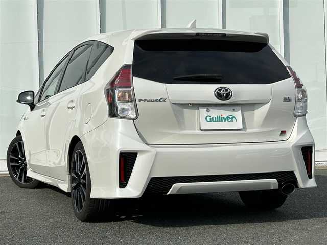 トヨタ プリウス α S ツーリングセレ GRスポーツ 福岡県 2019(平31)年 5.4万km ホワイトパールクリスタルシャイン アルパイン9インチナビ/（AM/FM/CD/DVD/Bluetooth/SD/フルセグ）/バックカメラ/ビルドインETC/LEDヘッドライト/ステアリングスイッチ/GRステアリング/GRシート/GRフロアマット/電動格納ミラー/プッシュスタート/スマートキー/スペアキー/ISOFIX/取扱説明書