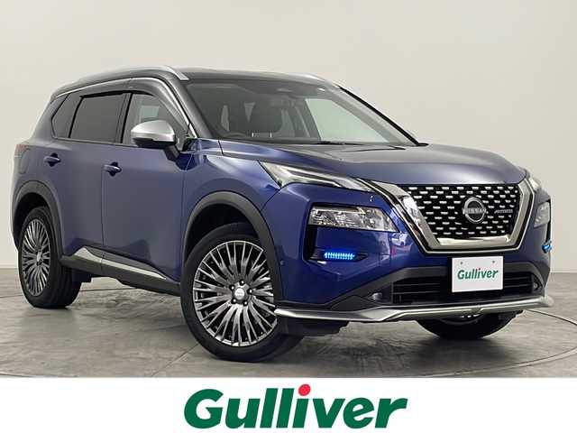 日産 エクストレイル オーテック e-4ORCE アドバンスドPKG 群馬県 2023(令5)年 2.3万km 青Ⅱ 純正１２．３インチコネクトナビ　アラウンドビューモニター　プロパイロット　ワイヤレス充電　パワーシート　電動リアゲート　レザーシート　前席シートヒーター　ステアリングヒーター　ＬＥＤライト　禁煙車