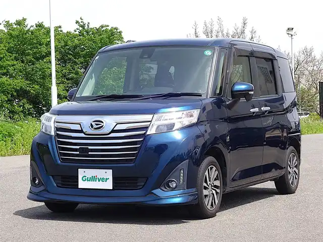 ダイハツ トール カスタムG SAⅡ 山形県 2018(平30)年 6.2万km レーザーブルークリスタルシャイン 衝突被害軽減システム/純正SDナビ/　　【CD DVD BT フルセグ USB】/バックカメラ/両側パワースライドドア/クルーズコントロール/LEDオートヘッドライト/純正14インチアルミホイール/アイドリングストップ/ステアリングスイッチ/電動格納ウィンカーミラー/フォグランプ/スマートキー