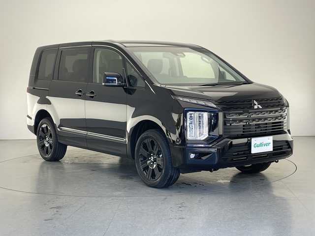 三菱 デリカＤ：５ ブラックエディション 長野県 2025(令7)年 0.1千km アメジストブラック 4WD/ALPINE11型SDナビ（型番：EX11NX）/（フルセグTV＆CD＆DVD＆SD＆BL＆HDMI＆AppleCarPlay＆AndroidAuto）/全方位カメラ/クルーズコントロール（追従あり）/衝突被害軽減ブレーキ/レーンキープアシスト/BSM/両側パワースライドドア/寒冷地仕様/シートヒーター（前席）/パワーシート（D席）/パワーバックドア/パドルシフト/ステアリングヒーター/LEDヘッドライト/オートマチックハイビーム/18インチ純正アルミホイール/スマートキー/スペアキー１本/保証書/取扱説明書