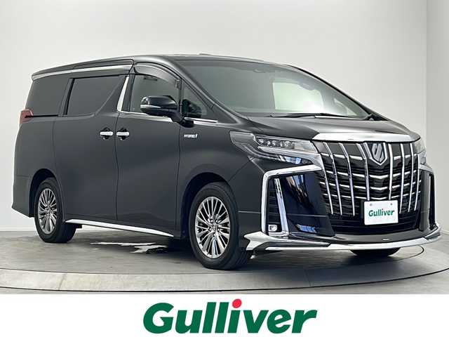 トヨタ アルファードハイブリット エグゼクティブ ラウンジ S 大阪府 2018(平30)年 3.7万km ブラック 純正メーカーナビ/BT フルセグTV　Aux　DVD再生機能　USB/HDMI/JBLスピーカー/全方位カメラ/デジタルインナーミラー/ドライブレコーダー/ETC2.0/両側パワースライドドア/サンルーフ/モデリスタエアロ/純正フロアマット/純正アルミホイール/ブラインドスポットモニター/HOLD/メモリーシート/クルーズコントロール/衝突被害軽減システム