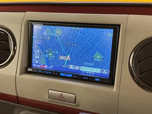 スズキ ラパン ショコラ X 群馬県 2014(平26)年 7.4万km ミルクティーベージュメタリック 社外７インチナビ/・AM/FM/フルセグTV/・CD/DVD/MSV/キセノンヘッドライト/レザーシート/ETC/純正フロアマット/純正ドアバイザー/スマートキー/プッシュスタート