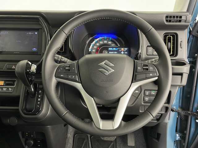 スズキ ハスラー HYBRID X 長野県 2025(令7)年 0.2万km デニムブルー ガンメタリック 2トーン Bluetooth/FM/AM/クルーズコントロール（追従あり）/レーンキープアシスト/コーナーセンサー（後のみ）/ドライブレコーダー（前後）/横滑り防止装置/盗難防止装置/衝突被害軽減システム/シートヒーター（前席）/スマートフォン連帯/アイドリングストップ/電動格納ミラー/オートライト/オートマチックハイビーム/純正夏タイヤ/純正フロアマット/LEDヘッドライト/スマートキー/ドアバイザー
