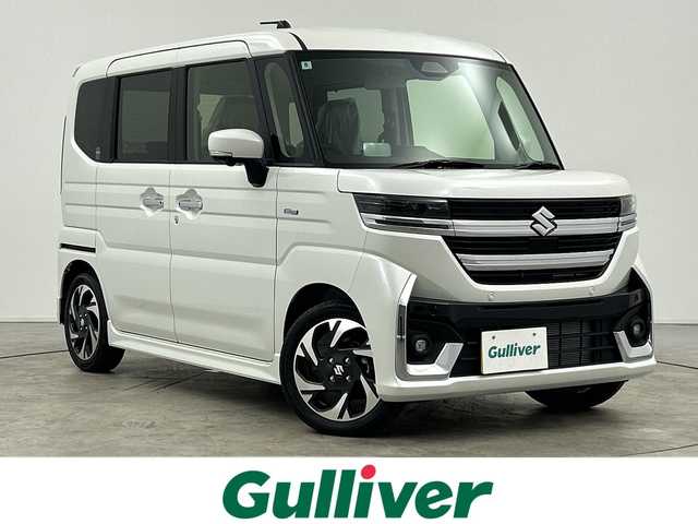 スズキ スペーシア カスタム HYBRID XS 三重県 2024(令6)年 0.1千km ピュアホワイトP /禁煙車//全方位カメラ9型ナビ/　フルセグTV/CarPlay/Android Auto//両側パワースライドドア//前席シートヒーター//両側パワースライドドア//全方位モニター//衝突軽減ブレーキシステム//HUD//ステアリングヒーター//レーダークルーズコントロール//前後コーナーセンサー//オートライト//保証書//取扱説明書//スペアキー