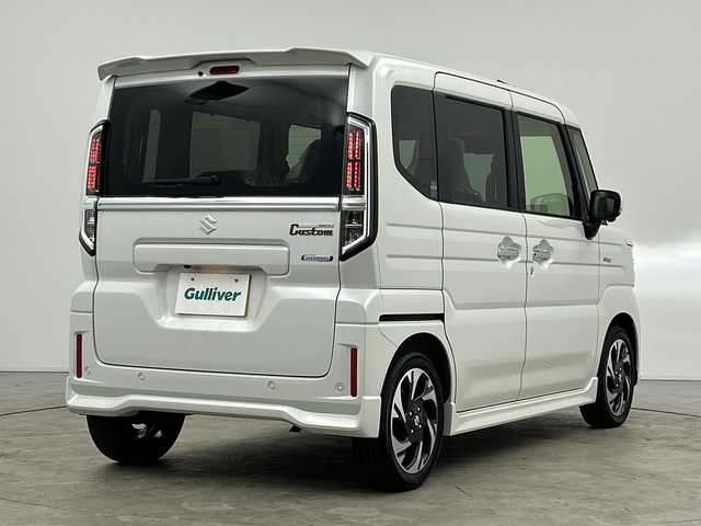 スズキ スペーシア カスタム HYBRID XS 三重県 2024(令6)年 0.1千km ピュアホワイトP /禁煙車//全方位カメラ9型ナビ/　フルセグTV/CarPlay/Android Auto//両側パワースライドドア//前席シートヒーター//両側パワースライドドア//全方位モニター//衝突軽減ブレーキシステム//HUD//ステアリングヒーター//レーダークルーズコントロール//前後コーナーセンサー//オートライト//保証書//取扱説明書//スペアキー
