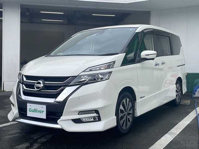 日産 セレナ ハイウェイスター Vセレクション 京都府 2018(平30)年 5.5万km ブリリアントホワイトパール 純正９インチナビ　フルセグ　Ｂｌｕｅｔｏｏｔｈオーディオ　ＤＶＤ再生　アラウンドビューモニター　後席フリップダウンモニター　インテリジェンスルームミラー　両側パワースライドドア　ＬＥＤライト