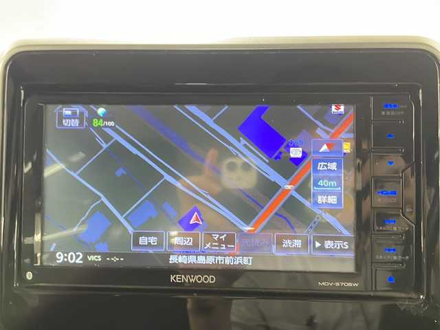 スズキ スペーシア カスタム HYBRID GS 長崎県 2020(令2)年 7.8万km ブルーイッシュブラックパール3 ワンオーナー/社外ナビ（MDV-S706W）/オートライト/ドライブレコーダー/衝突軽減システム/車線逸脱システム/コーナーセンサー/片側パワースライドドア/ETC/運転席シートヒーター/ステアリングスイッチ/14インチ純正AW/純正フロアマット