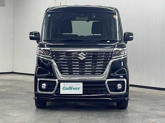 スズキ スペーシア カスタム HYBRID GS 長崎県 2020(令2)年 7.8万km ブルーイッシュブラックパール3 ワンオーナー/社外ナビ（MDV-S706W）/オートライト/ドライブレコーダー/衝突軽減システム/車線逸脱システム/コーナーセンサー/片側パワースライドドア/ETC/運転席シートヒーター/ステアリングスイッチ/14インチ純正AW/純正フロアマット