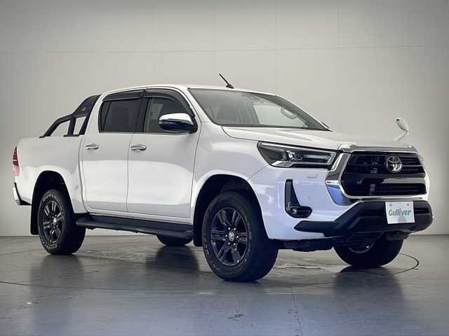 トヨタ ハイラックス Z 熊本県 2021(令3)年 4.8万km スーパーホワイトⅡ 禁煙車/衝突被害軽減ブレーキ/純正ナビTV/（NSZT-W68T/CD/DVD/Bluetooth/フルセグTV)/純正バックカメラ/純正ドライブレコーダー/純正OP/GRサイドステップ/純正OP/GRスポーツバー/純正LEDオートライト/純正LEDフォグ/純正17インチアルミ/純正フロアマット/アダプティブクルーズコントロール/レーンディパーチャーアラート/クリアランスソナー/ダウンヒルアシストコントロール/オートエアコン/本革巻ハンドル/オート電動格納ミラー/スマートキー/プッシュエンジンスタート/新車時保証書/取扱い説明書