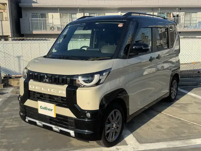 三菱 デリカミニ T プレミアム 広島県 2023(令5)年 0.6万km アイボリーⅡ ワンオーナー/ナチュラルアイボリー&ブラックマイカ/マイパイロット/・レーダークルーズコントロール/・車線維持支援機能/純正9型ナビ（MM222D-LM）/・フルセグTV/・Bluetooth/デジタルルームミラー/マルチアラウンドモニター/電動パーキングブレーキ/ブレーキオートホールド/プラズマクラスター付リアサーキュレーター/アダプティブLEDヘッド/フロントシートヒーター/ステアリングヒーター/ドライブレコーダー（DJ6）
