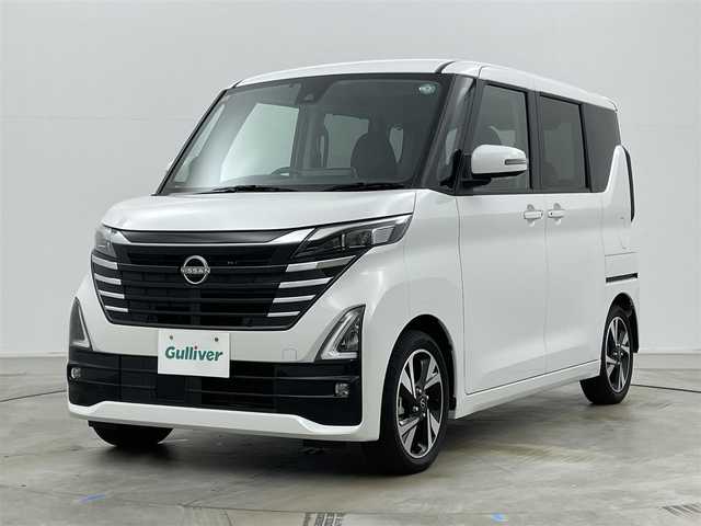 日産 ルークス HWS Gターボ プロパイロットED 岡山県 2023(令5)年 1.3万km ホワイトパール 純正9インチメモリナビ/(フルセグ/Bluetooth/Carplay)/プロパイロット/アラウンドビューモニター/両側パワースライドドア/デジタルインナーミラー/アダプティブLEDヘッドランプ/電動パーキングブレーキ/オートブレーキホールド/エマージェンシーブレーキ/アイドリングストップ/横滑り防止装置/純正15インチアルミホイール/純正フロアマット/プッシュスタート/スマートキー