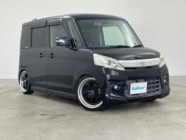 スズキ スペーシア カスタム XS 兵庫県 2013(平25)年 7.6万km ブルーイッシュブラックパール3 ・社外ナビ/CD/DVD/Bluetooth/TV/・バックカメラ/・両側パワースライドドア/・社外17インチアルミホイール/・社外マフラー/・フロントEAGER車高調/・リアTEIN車高調/・スマートキー/・プッシュスタート/・HIDヘッドライト/・フォグランプ/・オートライト/・レザー調シートカバー/・社外ドライブレコーダー