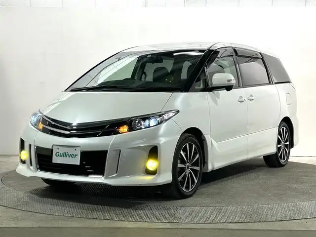 トヨタ エスティマ アエラス 大阪府 2016(平28)年 4.3万km ホワイトパールクリスタルシャイン 純正ナビ(フルセグ/DVD再生/Bluetooth) バックカメラ 後席モニター ETC クルコン 両側パワースライドドア オートライト 横滑り防止 前後ドラレコ スマートキー プッシュスタート